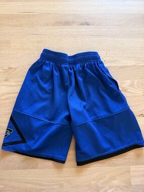 Under Armour Royal Blue Lined Athletic Shorts with Black Logo